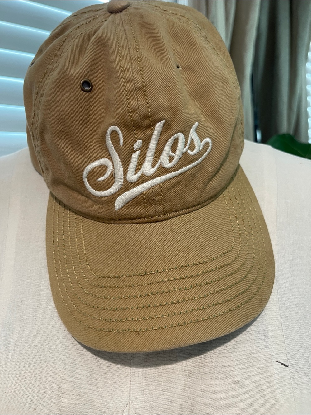 Magnolia Farms Silos Embroidered Dad Hat - Tan with White Script